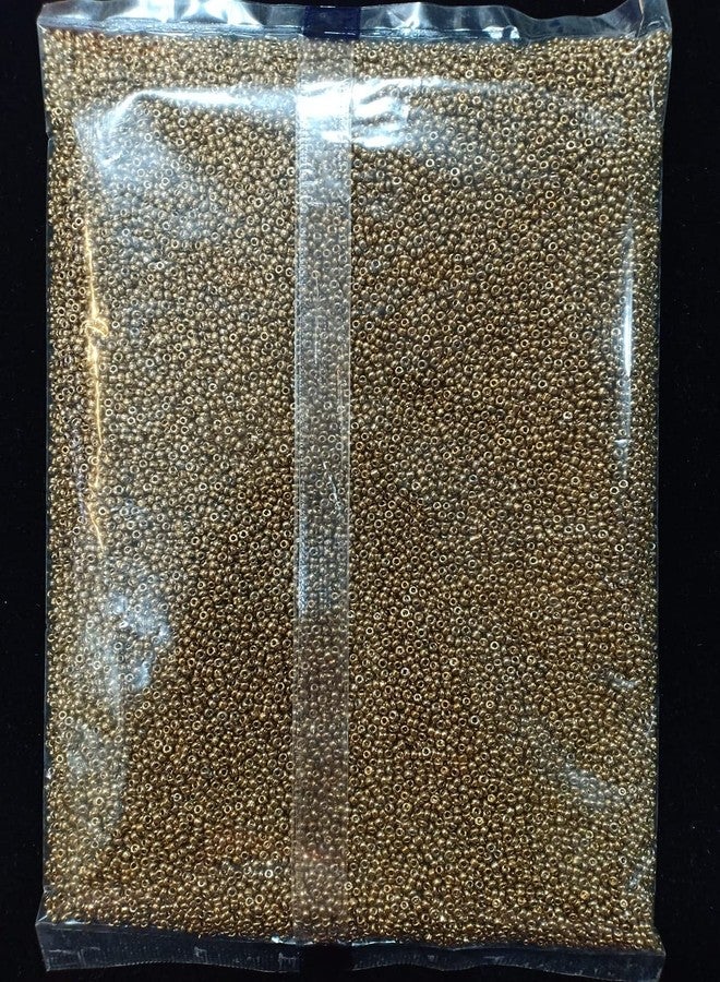 The Unique ® 222 Glass Seed Beads Or Sugar Beads Antique Gold Pack of 450 Grams for Embroidery Aari/Maggam Work, Also for Crafts & Jewellery. - Image 1